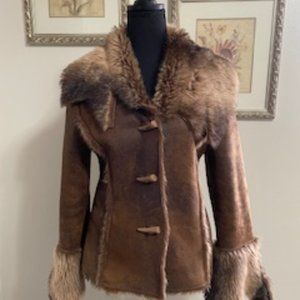 Scully faux fur and leather jacket, Size Small